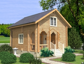 Дачный деревянный дом-баня 10 х 6